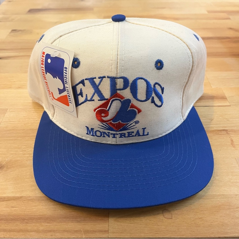 Vintage 90s Montreal Expos MLB Eds West Headwear Snapback Hat Cap New With Tags
